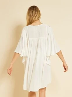 Vestido De Playa Vaporoso - Blanco -Zalaris Tienda vestido de playa vaporoso blanco zs090 3 frb6