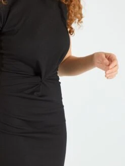 Vestido De Punto De Canalé - Negro 9 Vestido De Punto De Canalé - Negro -Zalaris Tienda vestido de punto de canale negro arn32 1 frb4