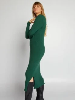 Vestido De Punto De Canalé - Verde -Zalaris Tienda vestido de punto de canale verde adz79 2 frb4