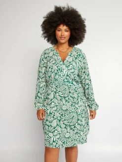 Vestido De Punto De Crepé Vaporoso - Verde -Zalaris Tienda vestido de punto de crepe vaporoso verde aiz59 3 frb2