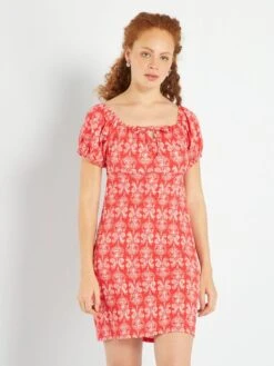 Vestido De Punto Gofrado - ROJO -Zalaris Tienda vestido de punto gofrado rojo ack29 1 frb4