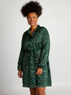 Vestido De Raso Estampado Leopardo - PXBETEVERT -Zalaris Tienda vestido de raso estampado leopardo pxbetevert ajj03 1 frb2