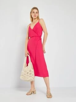 Vestido De Tirantes De Estilo Cruzado - ROSA