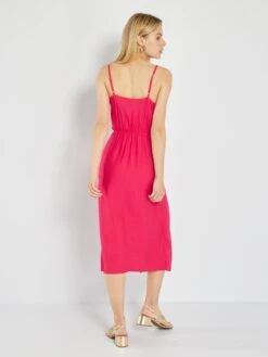 Vestido De Tirantes De Estilo Cruzado - ROSA -Zalaris Tienda vestido de tirantes de estilo cruzado rosa ato07 1 frb3