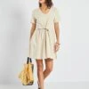 Vestido Entallado De Lino 'JDY' - Beige -Zalaris Tienda vestido entallado de lino jdy beige abv74 1 frb1