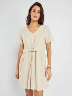Vestido Entallado De Lino 'JDY' - Beige -Zalaris Tienda vestido entallado de lino jdy beige abv74 1 frb2