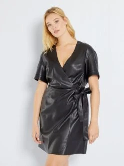 Vestido Entallado De Material Sintético - Negro -Zalaris Tienda vestido entallado de material sintetico negro zj686 1 frb3