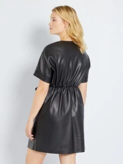 Vestido Entallado De Material Sintético - Negro -Zalaris Tienda vestido entallado de material sintetico negro zj686 1 frb4