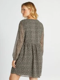 Vestido Evasé Con Estampado - BLACWHBAS5 -Zalaris Tienda vestido evase con estampado blacwhbas5 ajj02 1 frb3