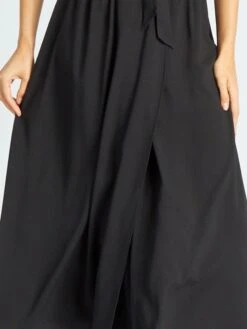 Vestido Largo Con Abertura Cruzada - Negro -Zalaris Tienda vestido largo con abertura cruzada negro zg177 1 frb6