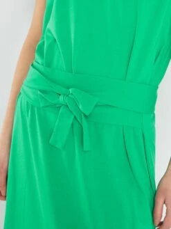 Vestido Largo Con Cinturón Anudable - Verde -Zalaris Tienda vestido largo con cinturon anudable verde zq771 2 frb5