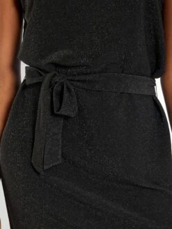 Vestido Largo Con Cinturón - Negro -Zalaris Tienda vestido largo con cinturon negro zg183 1 frb5