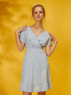 Vestido Largo Con Estampado De Flores - AZUL -Zalaris Tienda vestido largo con estampado de flores azul zo045 4 frb2