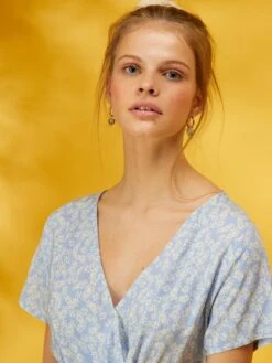 Vestido Largo Con Estampado De Flores - AZUL -Zalaris Tienda vestido largo con estampado de flores azul zo045 4 frb4