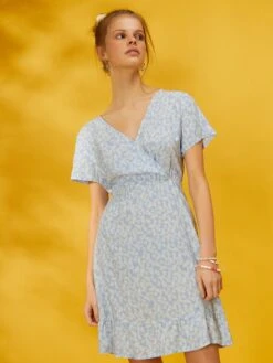 Vestido Largo Con Estampado De Flores - AZUL -Zalaris Tienda vestido largo con estampado de flores azul zo045 4 frb5