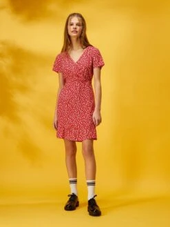 Vestido Largo Con Estampado De Flores - ROJO -Zalaris Tienda vestido largo con estampado de flores rojo zo045 3 frb4