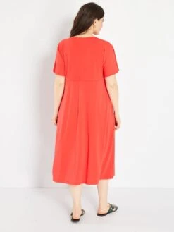 Vestido Largo Con Estampado - Rojo -Zalaris Tienda vestido largo con estampado rojo zs969 3 frb2