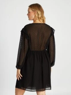 Vestido Largo De Plumeti - Negro -Zalaris Tienda vestido largo de plumeti negro aph79 1 frb3