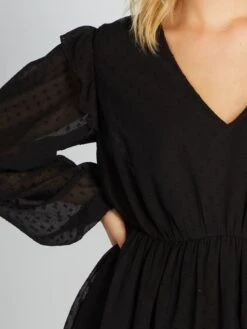 Vestido Largo De Plumeti - Negro -Zalaris Tienda vestido largo de plumeti negro aph79 1 frb4