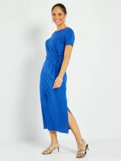 Vestido Largo De Punto - Azul -Zalaris Tienda vestido largo de punto azul acj38 1 frb3