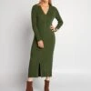Vestido Largo De Punto De Canalé - VERDE -Zalaris Tienda vestido largo de punto de canale verde aji86 2 frb1