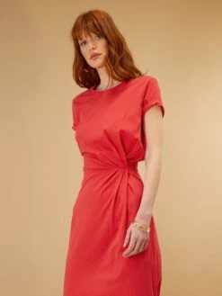 Vestido Largo De Punto - Rojo -Zalaris Tienda vestido largo de punto rojo acj38 2 frb2