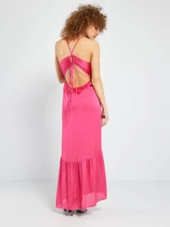 Vestido Largo De Tirantes Finos - Rosa -Zalaris Tienda vestido largo de tirantes finos rosa ato04 2 frb4