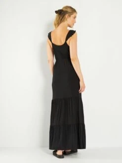 Vestido Largo Estampado Premamá - Negro -Zalaris Tienda vestido largo estampado premama negro zr593 6 frb3