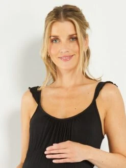 Vestido Largo Estampado Premamá - Negro -Zalaris Tienda vestido largo estampado premama negro zr593 6 frb4