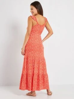 Vestido Largo Estampado Premamá - ROJO -Zalaris Tienda vestido largo estampado premama rojo zr593 3 frb3