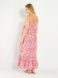 Vestido Largo Estampado Premamá - ROSA -Zalaris Tienda vestido largo estampado premama rosa ael84 2 frb2