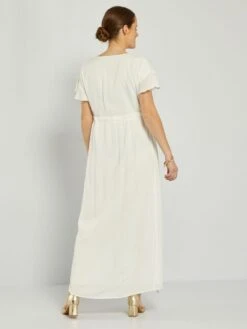 Vestido Largo Premamá - Blanco -Zalaris Tienda vestido largo premama blanco aal08 1 frb3