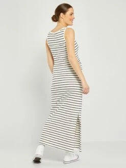 Vestido Largo Premamá 'rayas' - BLANCO 8 Vestido Largo Premamá 'rayas' - BLANCO -Zalaris Tienda vestido largo premama rayas blanco zr548 5 frb3