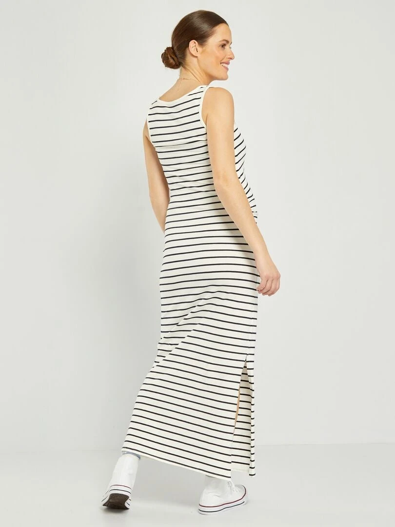 Vestido Largo Premamá 'rayas' - BLANCO 5 Vestido Largo Premamá 'rayas' - BLANCO - Imagen 3