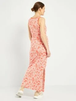 Vestido Largo Premamá 'rayas' - NARANJA -Zalaris Tienda vestido largo premama rayas naranja zr548 1 frb3