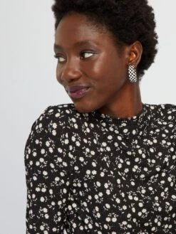 Vestido Largo Vaporoso Con Motivo - NEGRO -Zalaris Tienda vestido largo vaporoso con motivo negro yv597 3 frb4