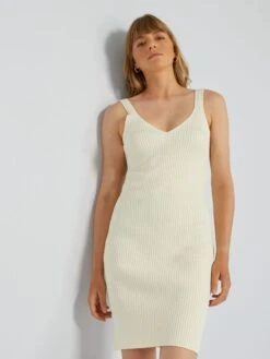 Vestido Midi De Canalé - Blanco -Zalaris Tienda vestido midi de canale blanco awc99 2 frb4
