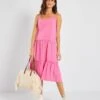 Vestido Midi De Gasa De Algodón 'JDY' - ROSA