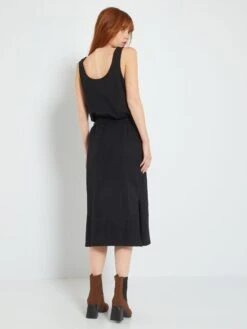 Vestido Midi Entallado - Negro -Zalaris Tienda vestido midi entallado negro zg182 1 frb3