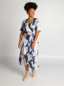 Vestido Midi Tie-dye De Manga Corta - ATAR Y TEÑIR