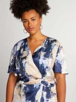 Vestido Midi Tie-dye De Manga Corta - ATAR Y TEÑIR -Zalaris Tienda vestido midi tie dye de manga corta atar y tenir azz54 1 frb4