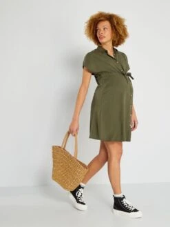 Vestido Premamá Camisero - KAKI