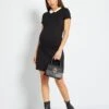 Vestido Premamá Con Cuello Bebé - Negro