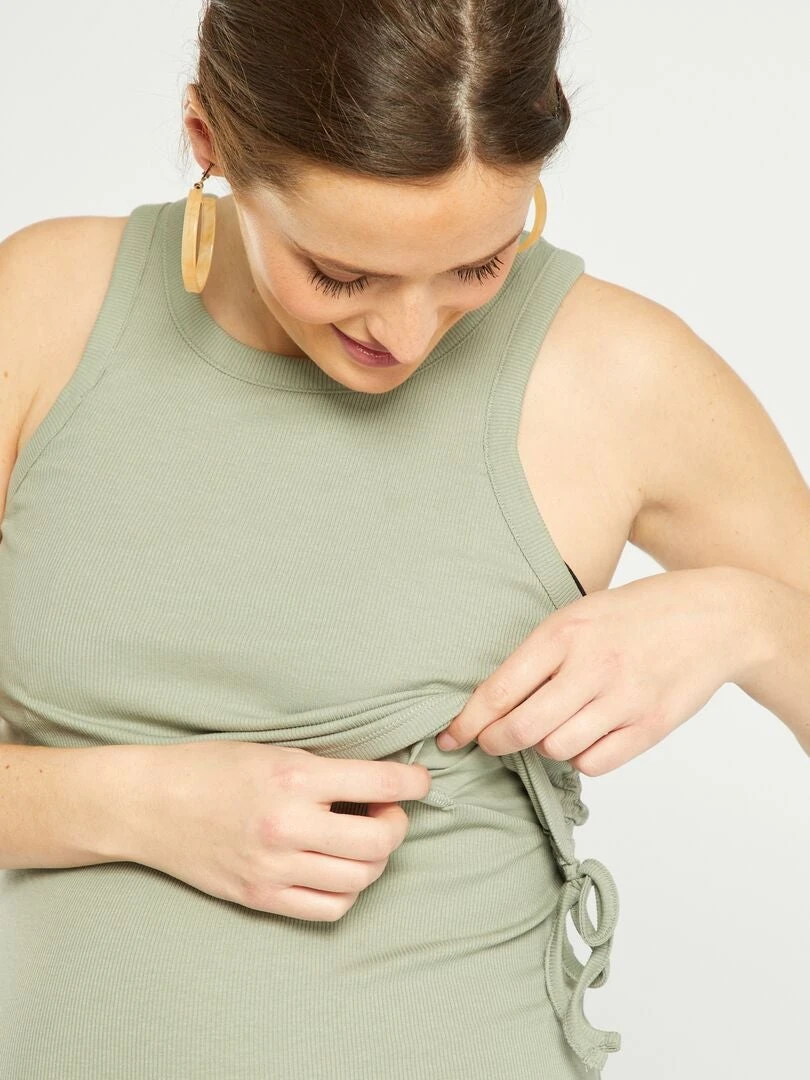 Vestido Premamá Con Manga Americana - Gris 5 Vestido Premamá Con Manga Americana - Gris - Imagen 3