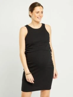 Vestido Premamá Con Manga Americana - Negro 8 Vestido Premamá Con Manga Americana - Negro -Zalaris Tienda vestido premama con manga americana negro ael06 1 frb3