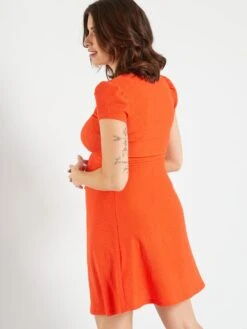 Vestido Premamá De Manga Corta - Rojo -Zalaris Tienda vestido premama de manga corta rojo zr553 2 frb4