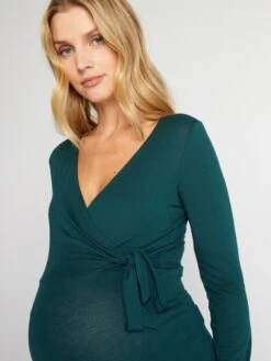 Vestido Premamá Midi De Punto - VERDE -Zalaris Tienda vestido premama midi de punto verde ajt60 2 frb3