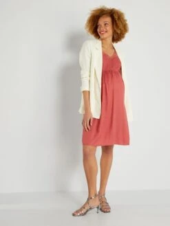 Vestido Premamá - Rojo Polvo -Zalaris Tienda vestido premama rojo polvo zn944 4 frb2