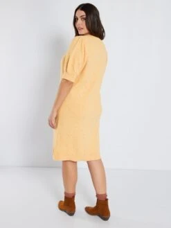 Vestido Tipo Jersey Corto 'Vero Moda Curve' - AMARILLO -Zalaris Tienda vestido tipo jersey corto vero moda curve amarillo amd78 1 frb3