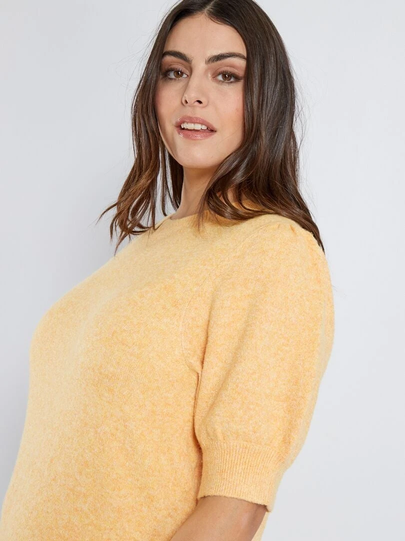 Vestido Tipo Jersey Corto 'Vero Moda Curve' - AMARILLO - Imagen 5